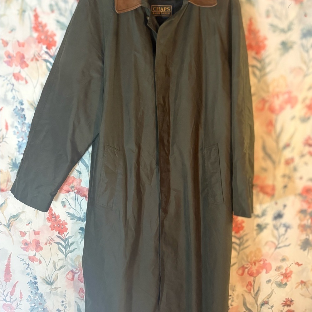 Vintage Ralph Lauren Olive Coat with Brown Collar